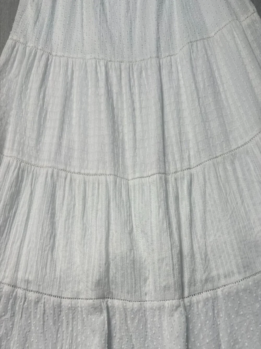 Heartloom Jilly Dress Tiered Cotton Maxi Dress White Size Small